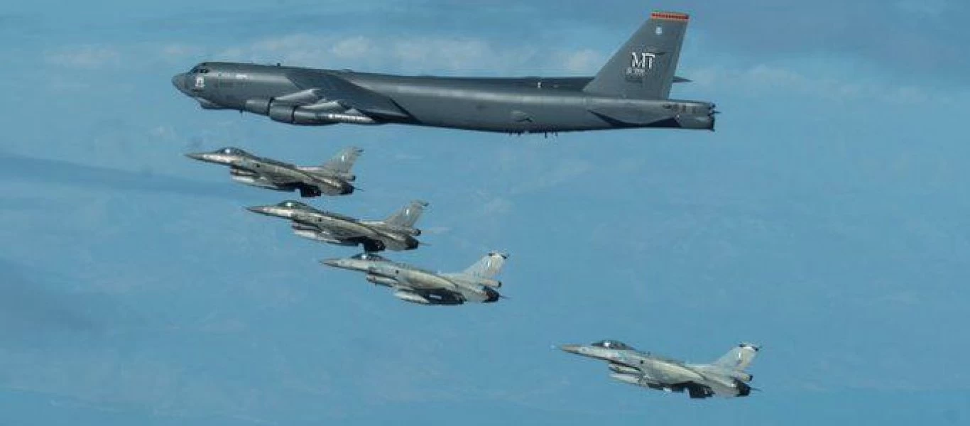 Νέα κοινή πτήση αμερικανικού B-52 και ελληνικών F-16 στις 23 Σεπτεμβρίου